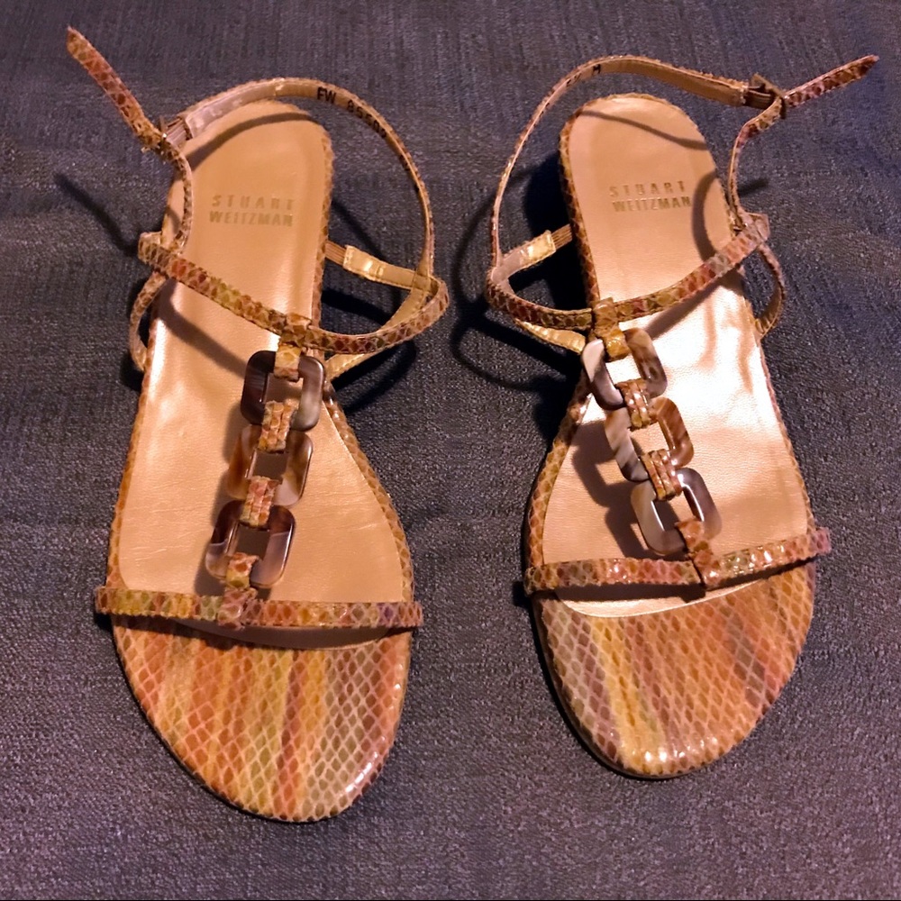 Stuart Weitzman Low Wedge Sandals 5 1/2 M.